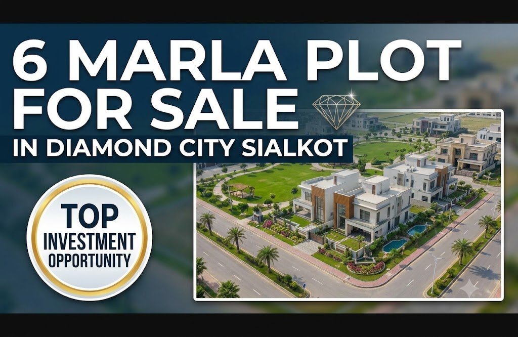 6 marla plot for sale in Diamond city sialkot